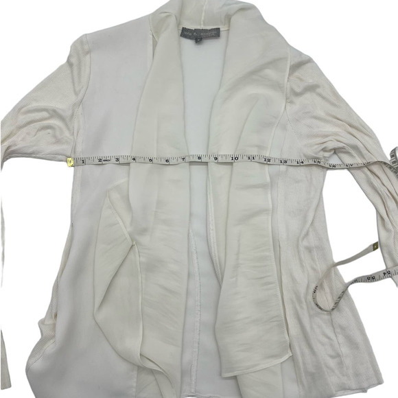 Lola and Sophie White Chifon Ruffle Cardigan - Picture 5 of 7